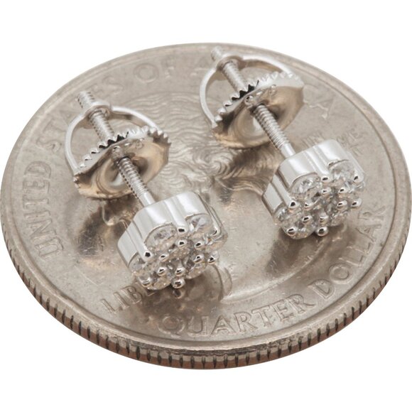 il_340x270.3748590601_t17f.jpg Moissanite 925 Sterling Silver 14k Gold Vermeil 6mm Cluster Screw Stud Earrings